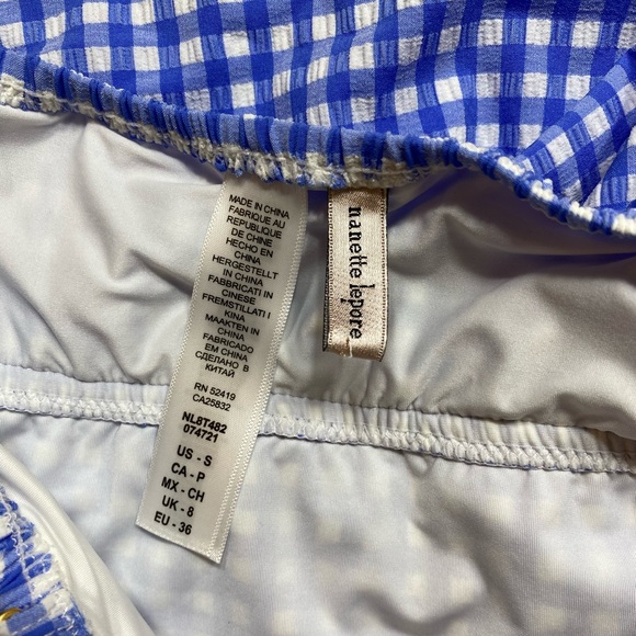 Nanette Lepore Blue Capri Gingham Pin Up Tankini - Picture 6 of 13